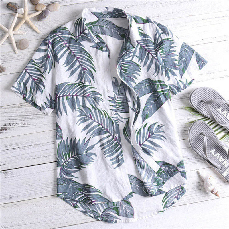 Men's Fit Cotton Floral Hawaiian Shirt