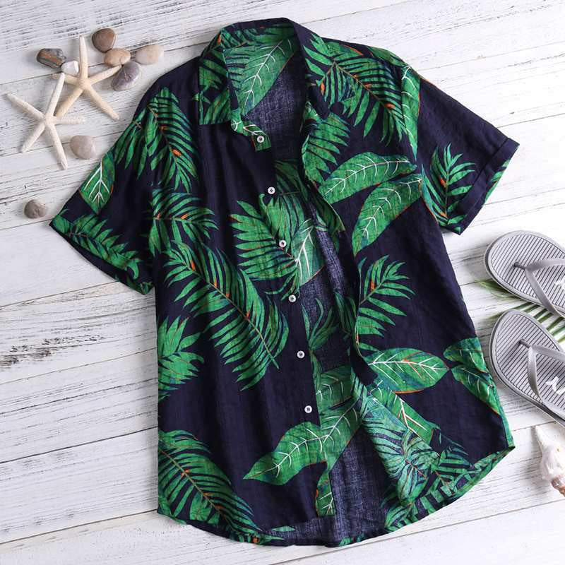 Men's Fit Cotton Floral Hawaiian Shirt