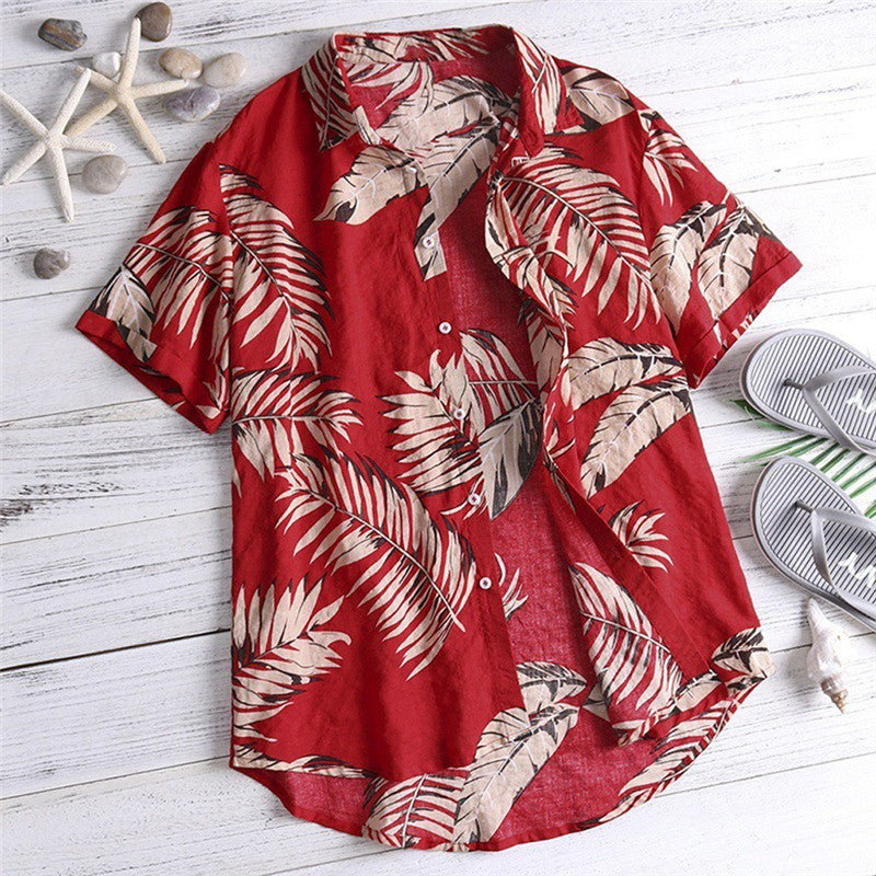 Men's Fit Cotton Floral Hawaiian Shirt
